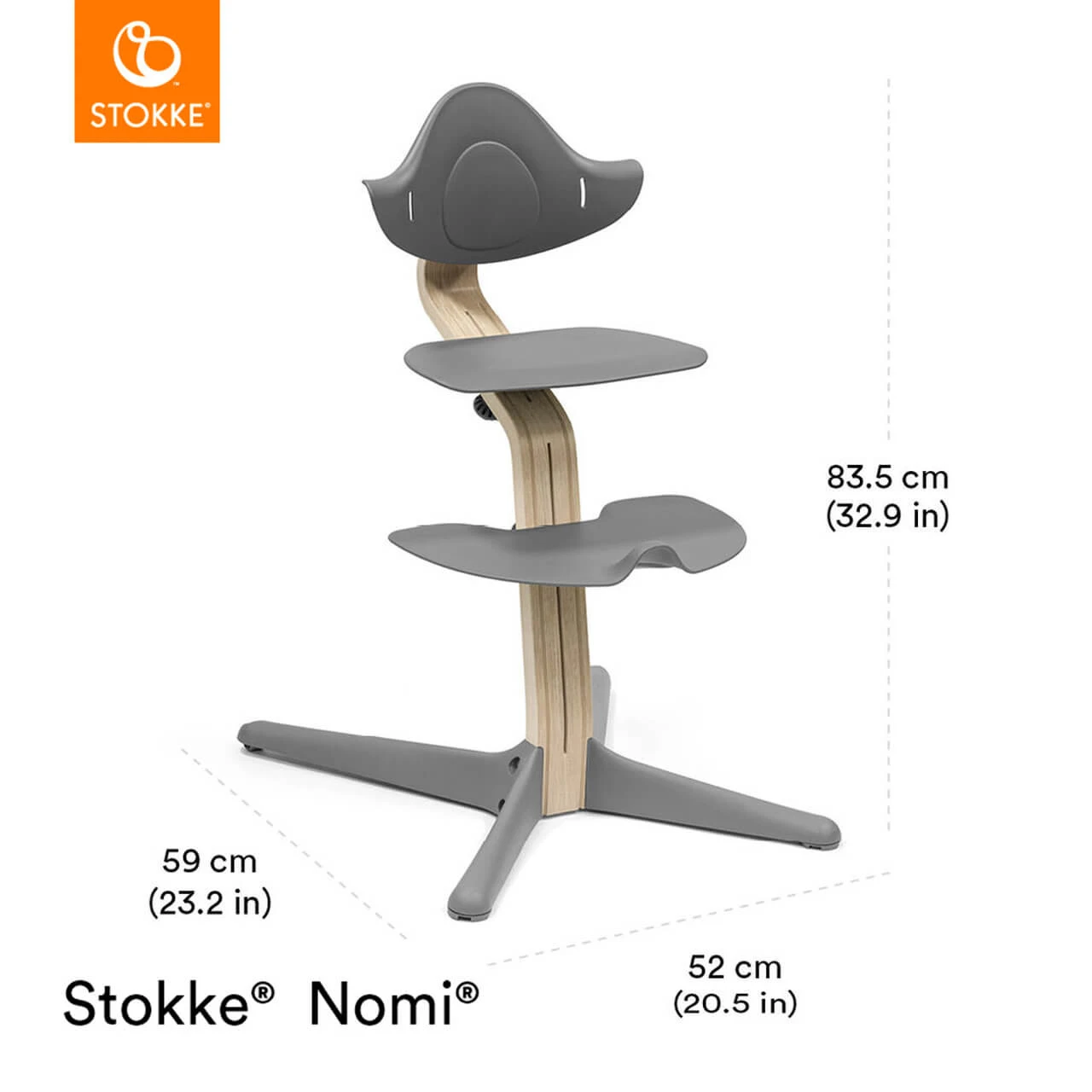 Stokke® Nomi® Chair + FREE Baby Set - Oak/White - Image 6