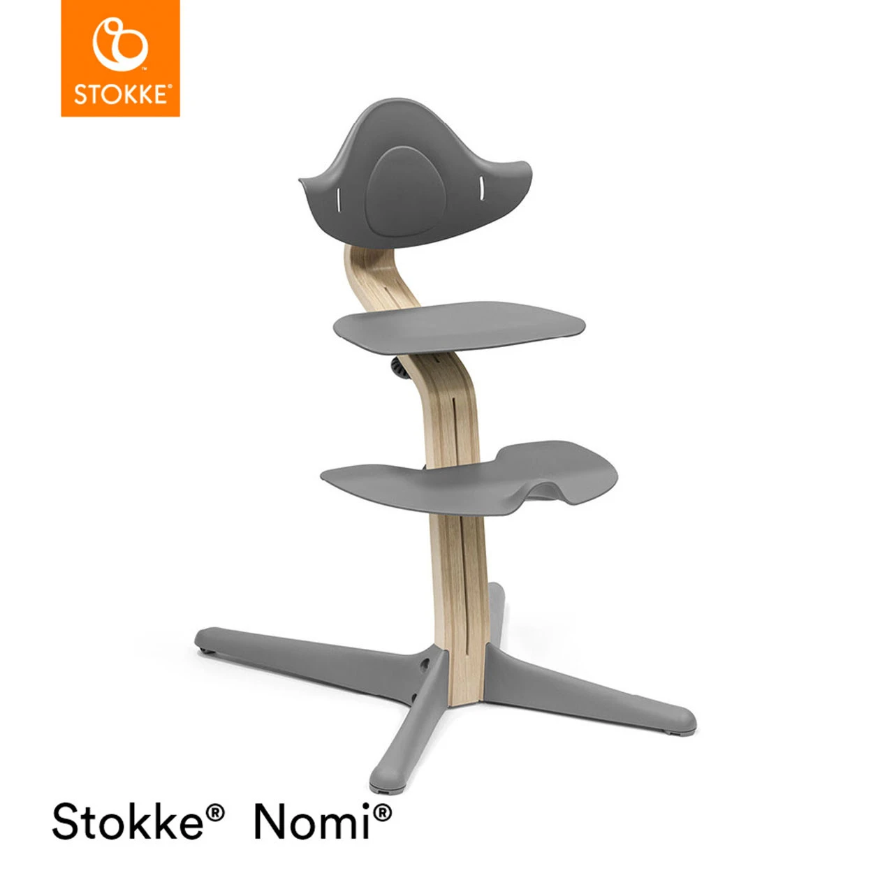 Stokke® Nomi® Chair + FREE Baby Set - Natural/Grey - Image 2