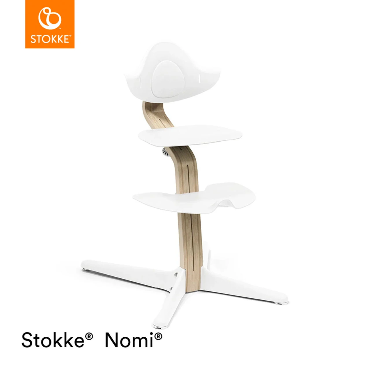 Stokke® Nomi® Chair + FREE Baby Set - Natural/White - Image 2