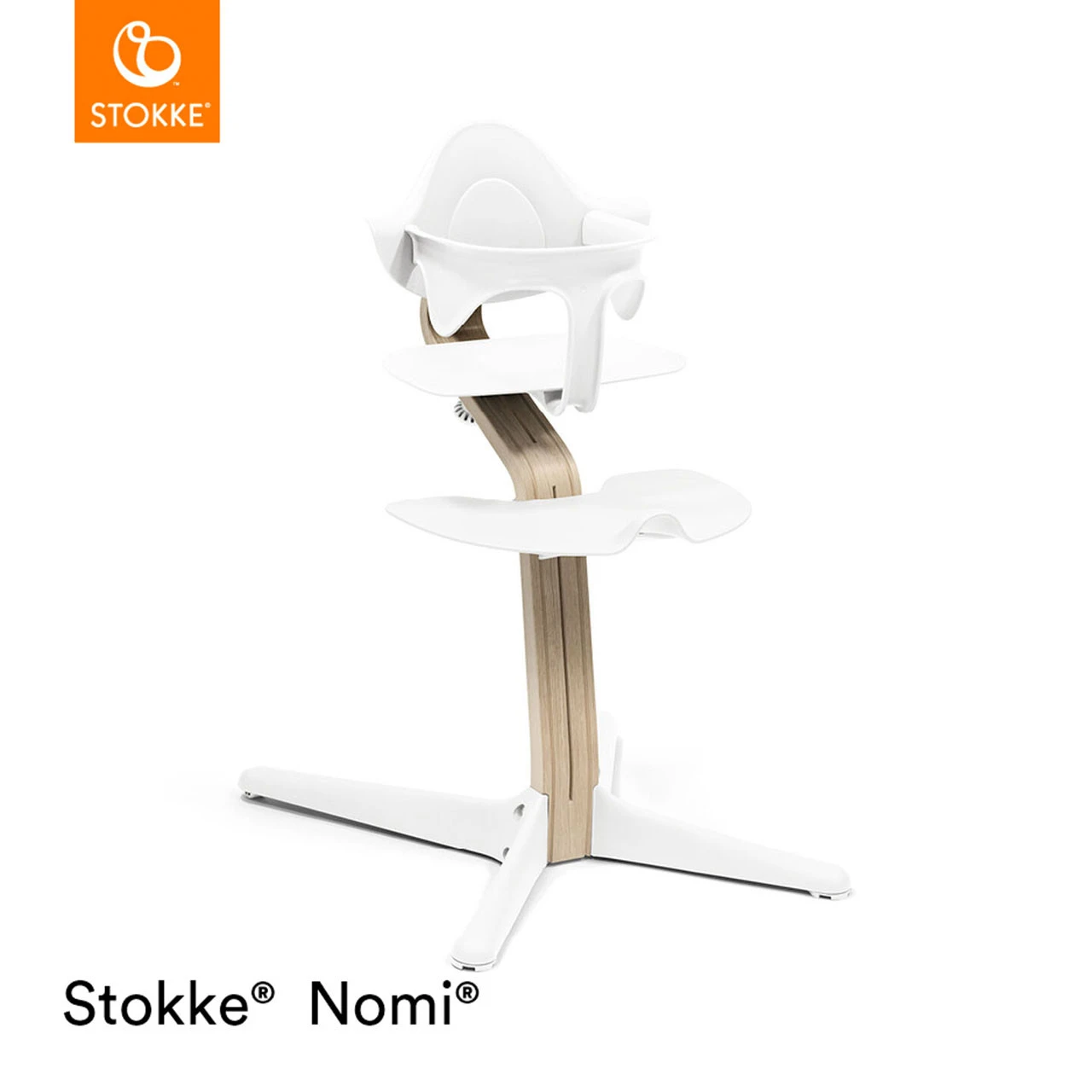Stokke® Nomi® Chair + FREE Baby Set - Natural/White