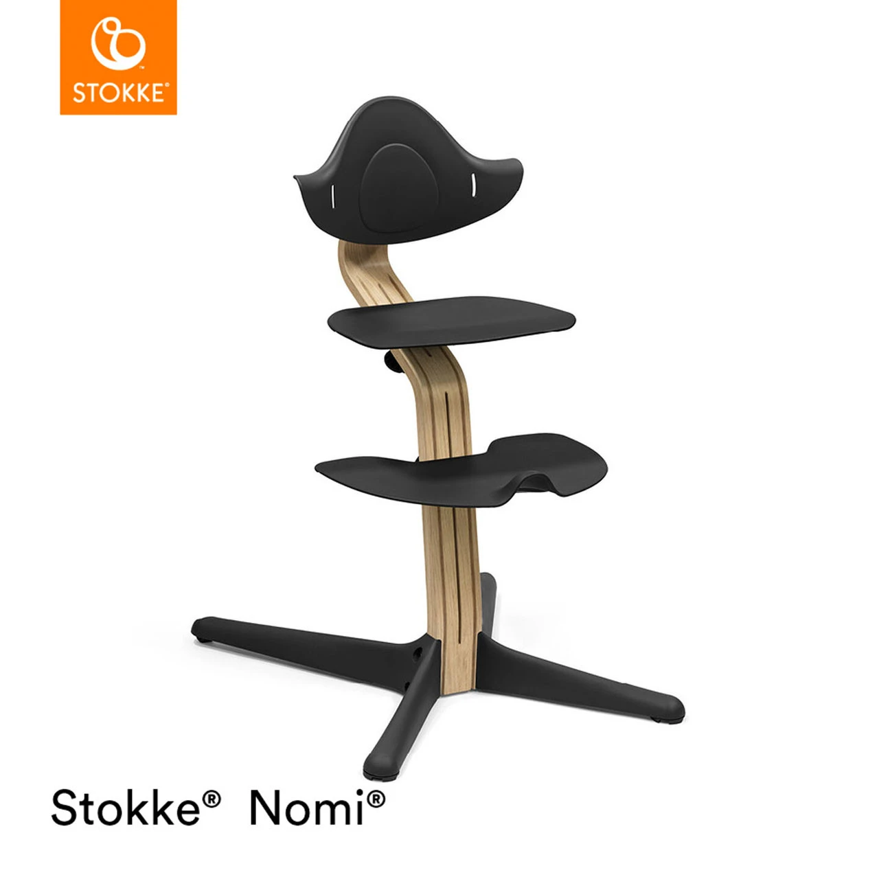Stokke® Nomi® Chair + FREE Baby Set - Oak/Black - Image 2