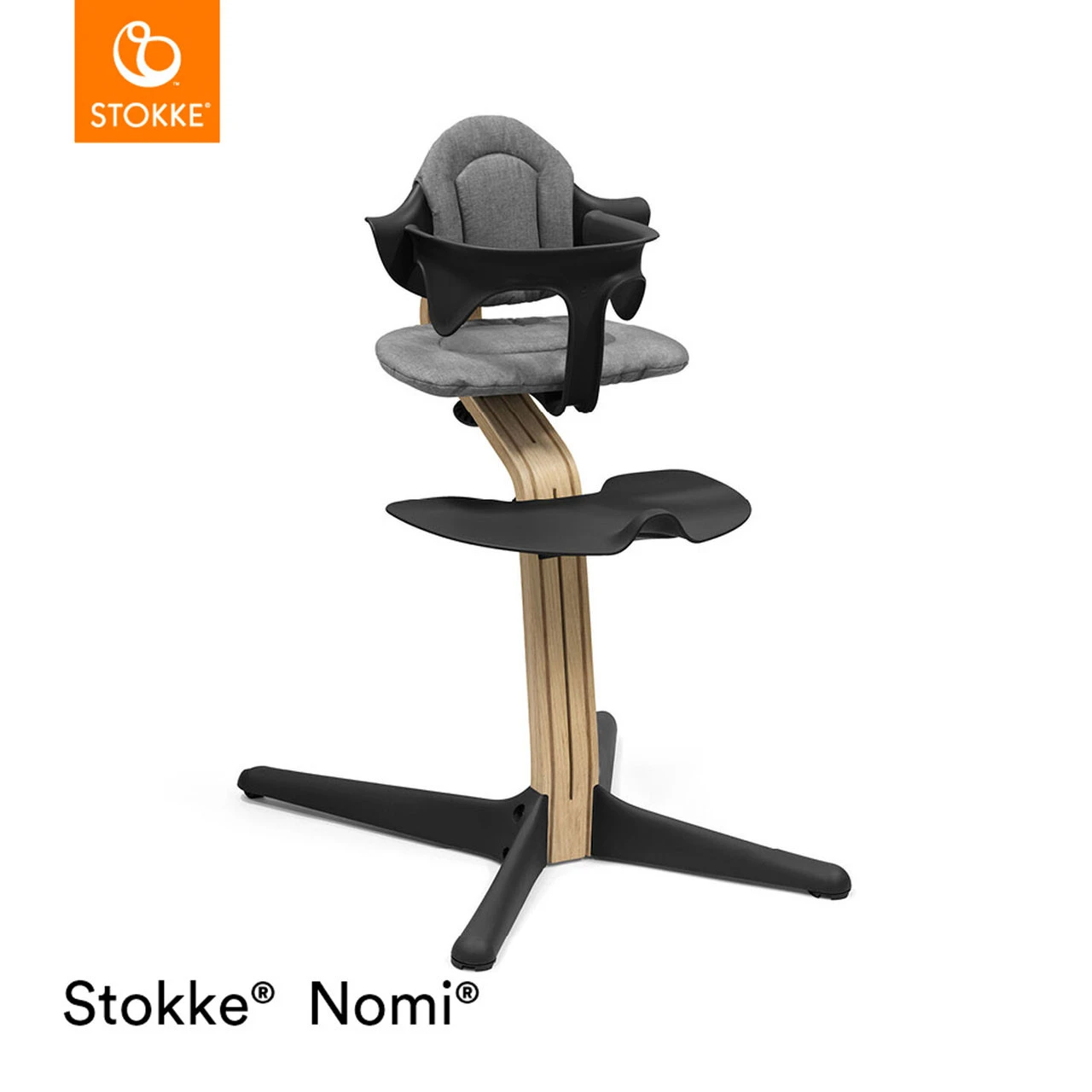 Stokke® Nomi® Chair + FREE Baby Set - Oak/Black - Image 3