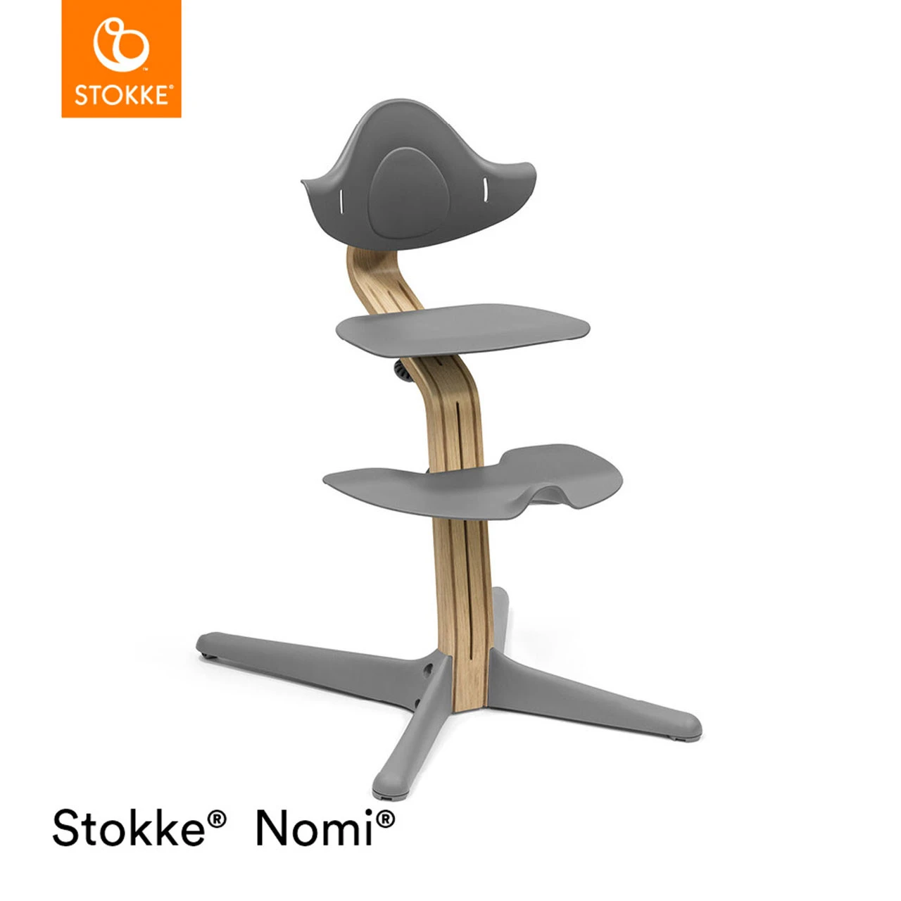 Stokke® Nomi® Chair + FREE Baby Set - Oak/Grey - Image 2