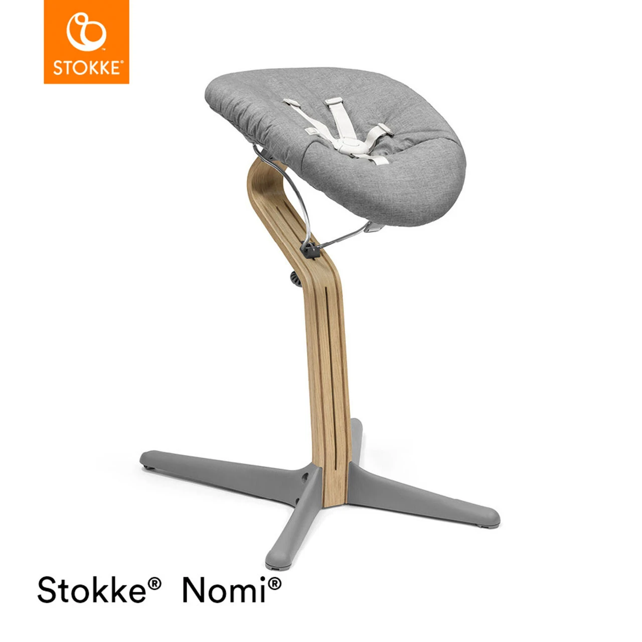 Stokke® Nomi® Chair + FREE Baby Set - Oak/Grey - Image 4