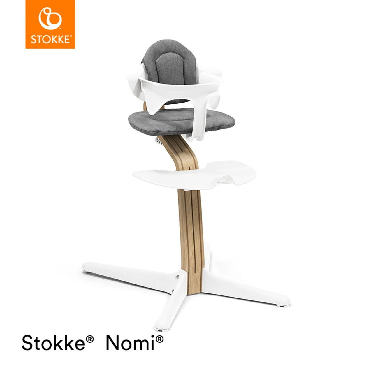 Stokke® Nomi® Chair + FREE Baby Set - Oak/White - Image 3