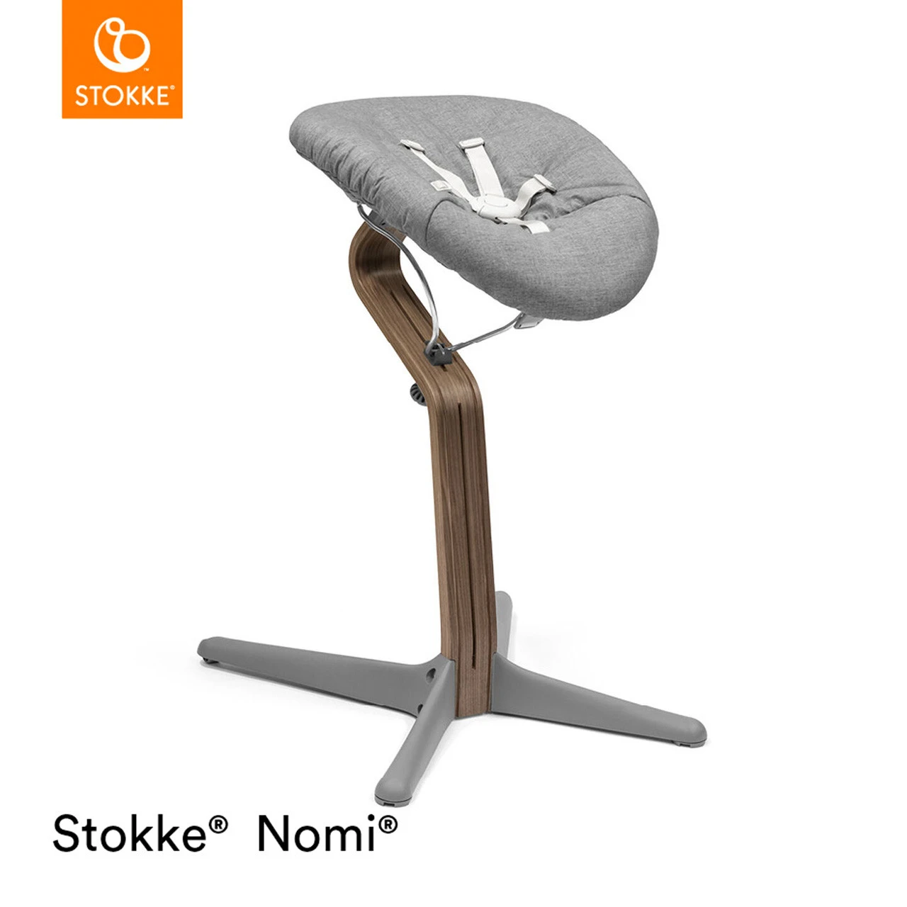 Stokke® Nomi® Chair + FREE Baby Set - Walnut/Grey - Image 4