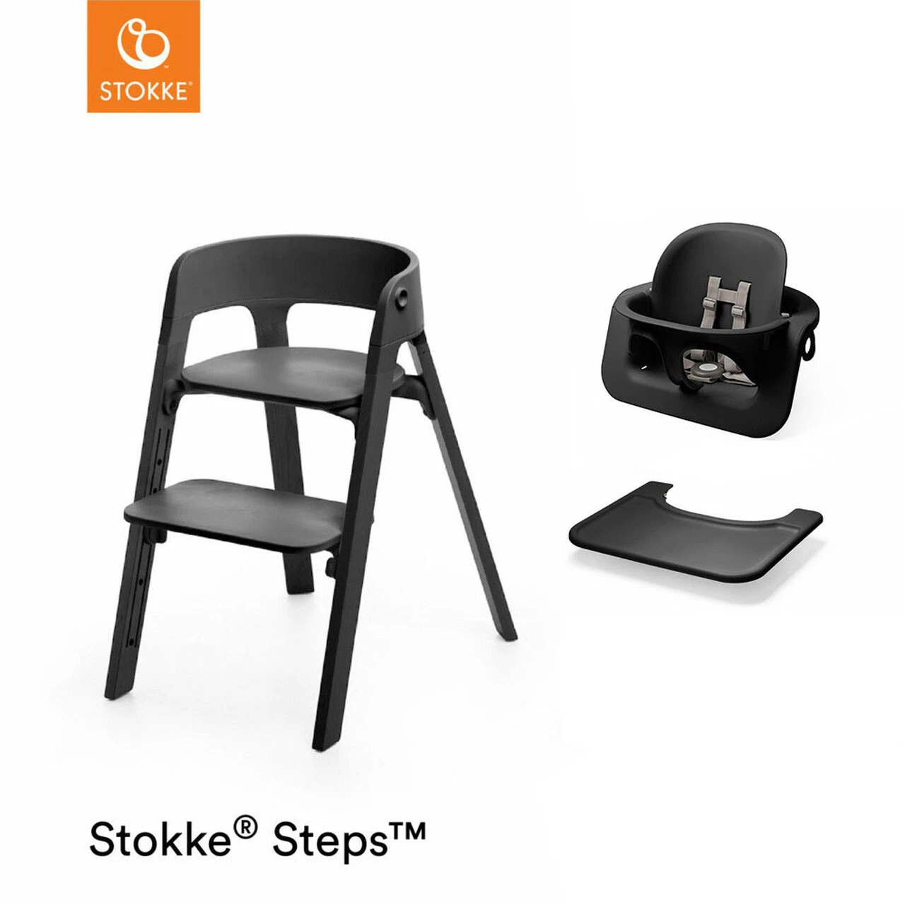 Stokke® Steps + Baby Set & Tray - Black