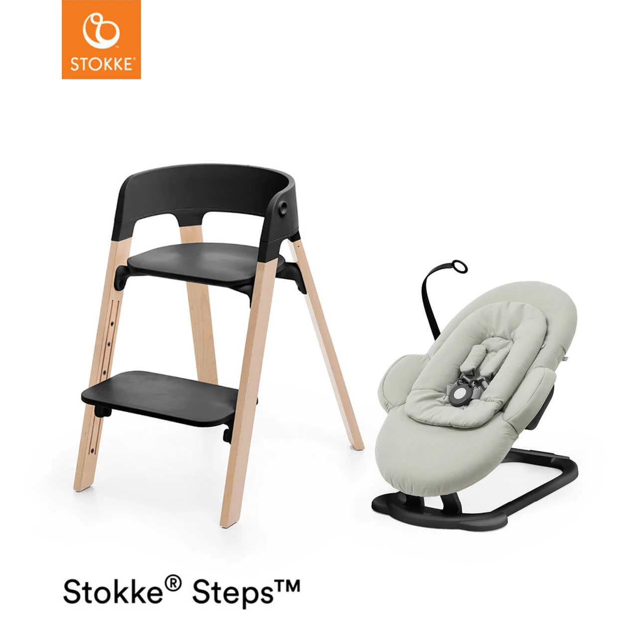 Stokke® Steps + Bouncer - Black / Natural