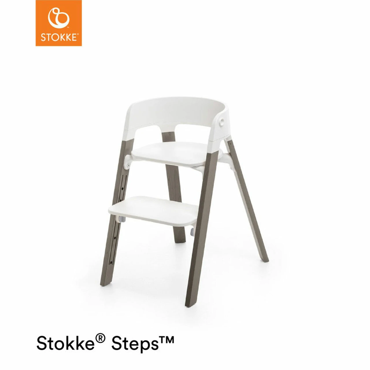Stokke® Steps + Baby Set & Tray - White / Hazy Grey - Image 4