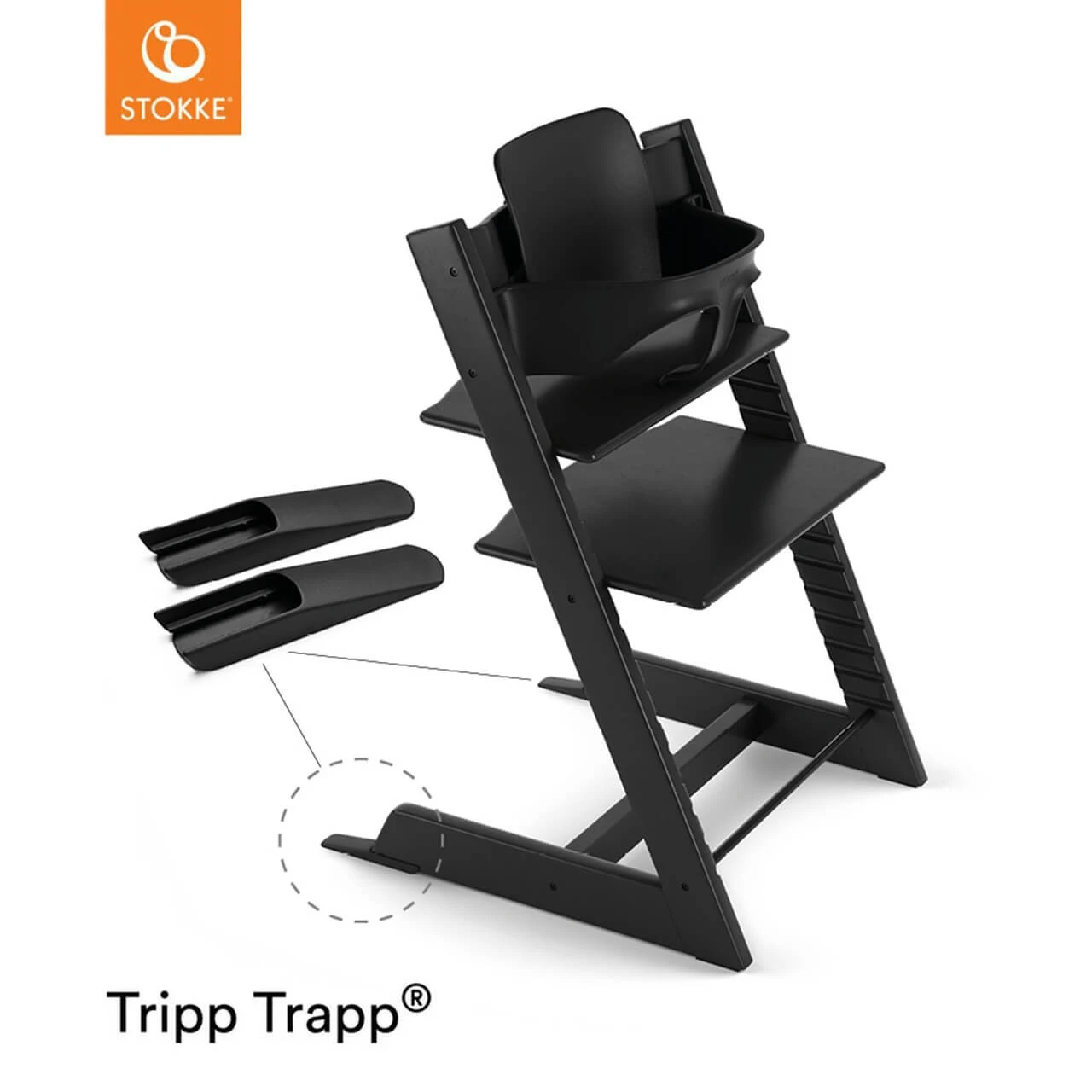 Stokke® Tripp Trapp® Highchair Baby Set - Black - Image 2