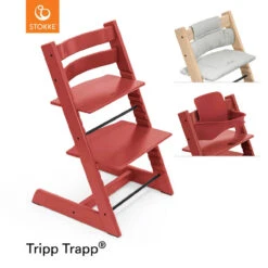 Stokke® Tripp Trapp® + Cushion & Baby Set - Warm Red