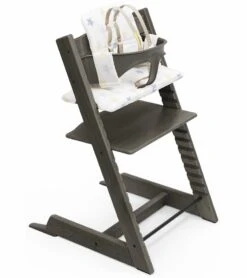Stokke Tripp Trapp High Chair And Cushion With Stokke Tray - Hazy Grey / Stars Multi
