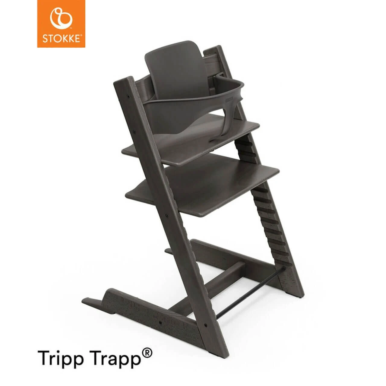 Stokke® Tripp Trapp® + Cushion & Baby Set - Hazy Grey - Image 3