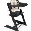 Tripp Trapp High Chair And Cushion With Stokke Tray - Black / Mickey Signature